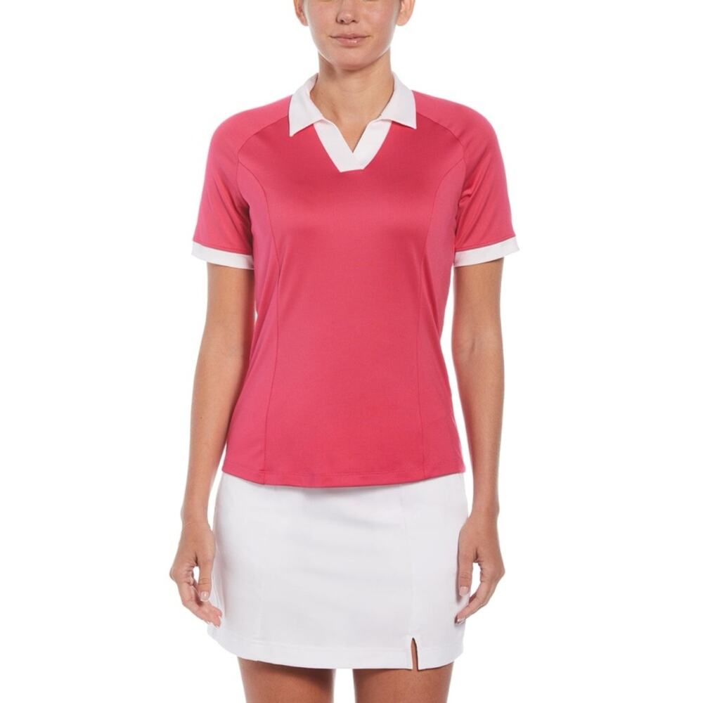CALLAWAY Pink and White Golf Polo Shirt